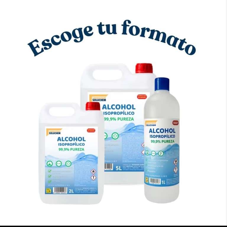 Alcohol Isopropílico 99.9% Puro - 5 Litros | Limpieza Electrónica y Eliminación de Residuos | Uso Profesional e Industrial